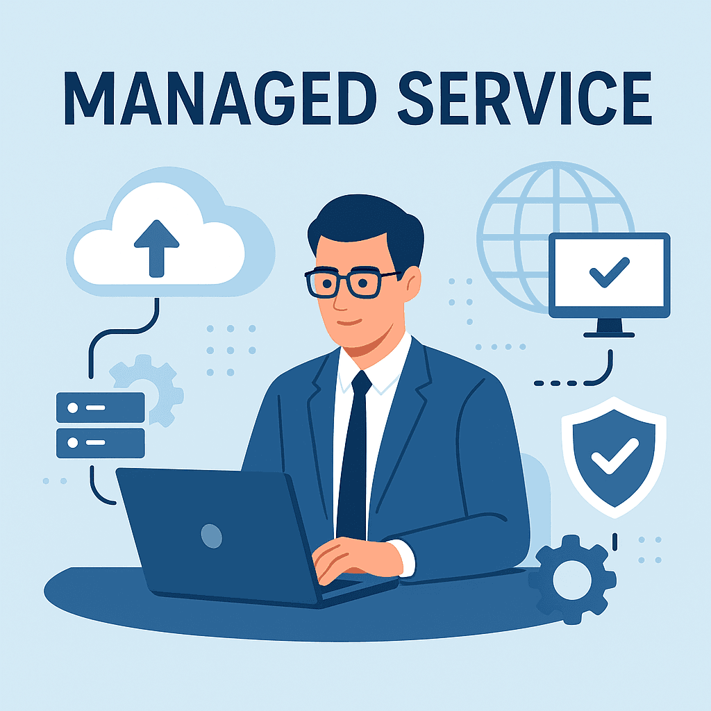 IT professional managing network systems through cloud-based managed services.